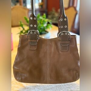 Tignanello Classic Brown Leather Shoulder Bag